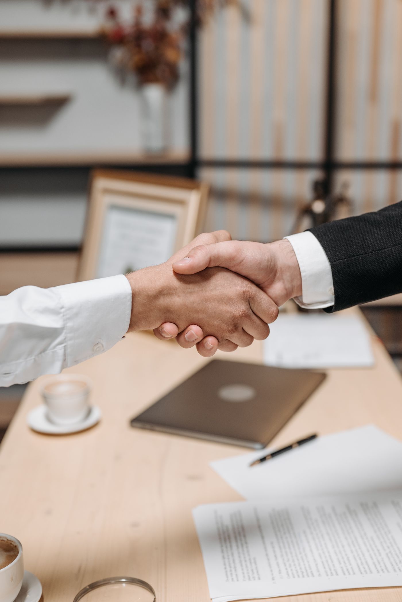 Handshake closing a partnership